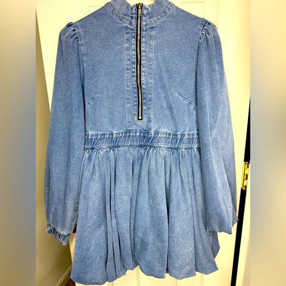 Akira || Denim Mini Dress || size Small
PASS THE BUBBLY DENIM MINI DRESS - Picture 3 of 6